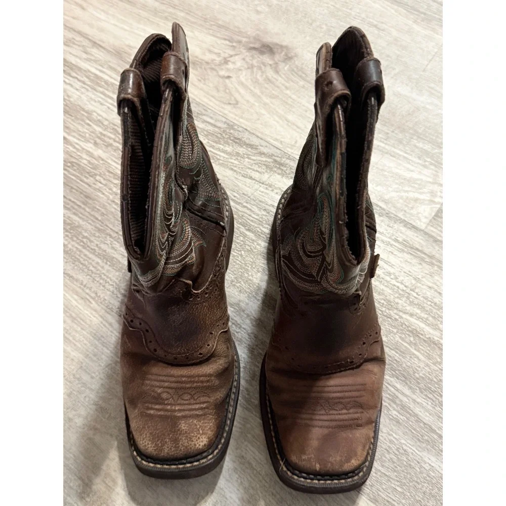 Justin Gypsy Kids Brown Leather Western Cowgirl Boots L9984 Size 6B